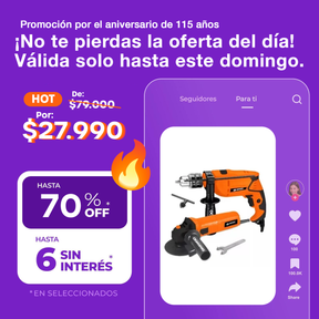 (Promoción de cumpleaños 🔥) Amoladora Angular + Taladro Percutor Daewoo 750w Combo Pack